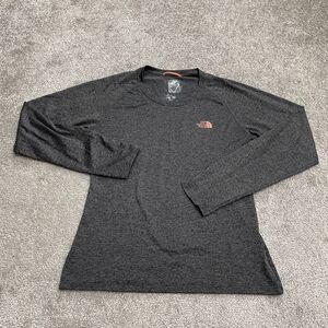 The North Face Vapor Wick Crew Active Shirt Womens Small Dark Gray Long Sleeve